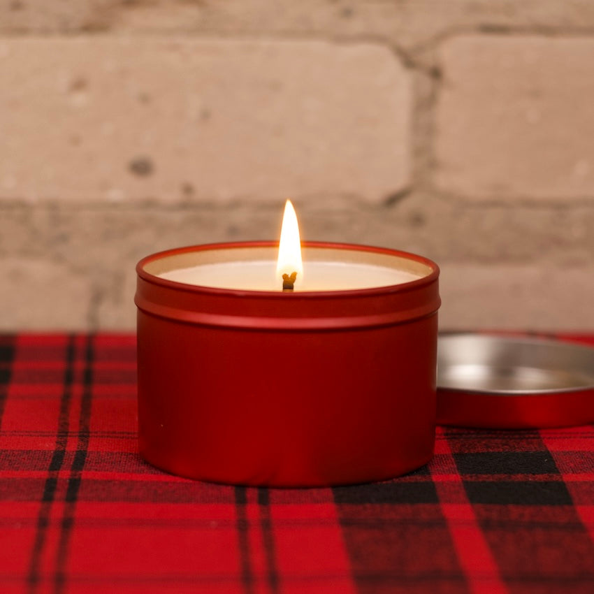 Mistletoe Candle - Red Tin