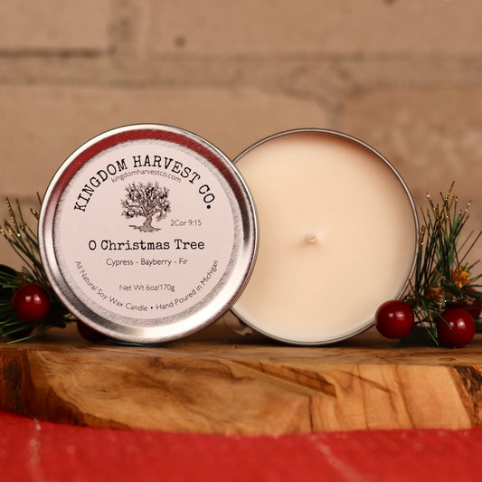 O Christmas Tree Candle - Silver Tin