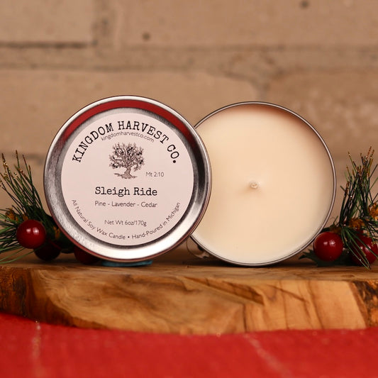 Sleigh Ride Candle - Silver Tin
