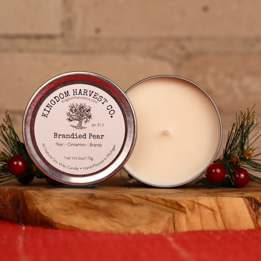 Brandied Pear Candle- Silver Tin