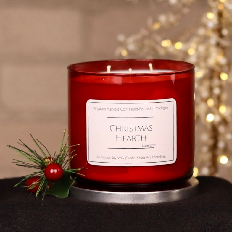 Christmas Hearth 3-Wick